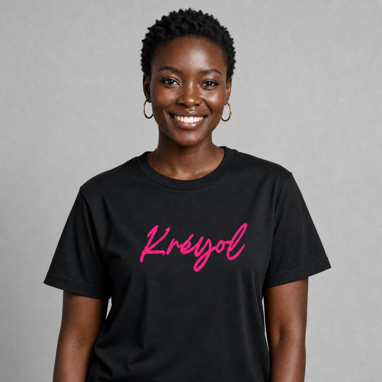 Tshirt KREYOL - Black & Pink
