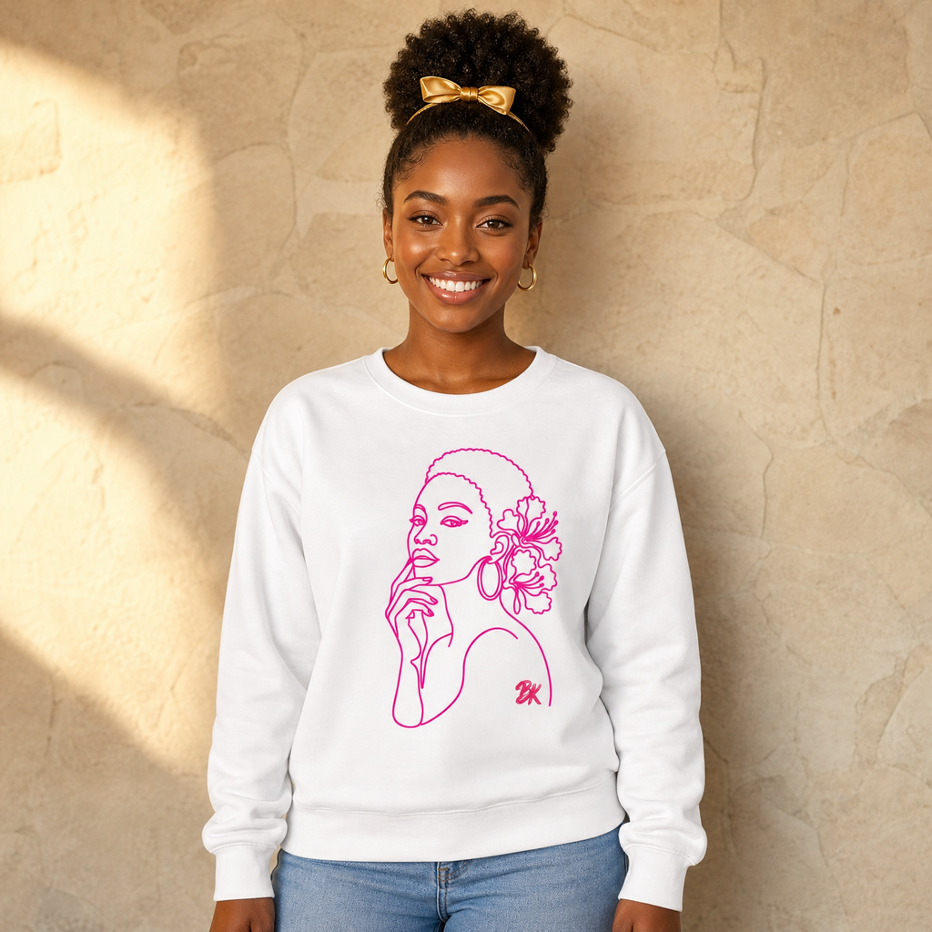 Sweat créole femme Bel Natirel hibiscus fuchsia – mise en scène 1 – créole - bekreyol