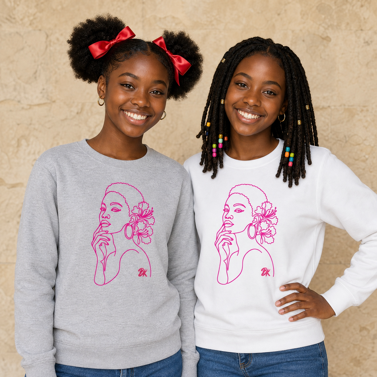 Sweat créole femme Bel Natirel hibiscus fuchsia – mise en scène 1 – créole - bekreyol