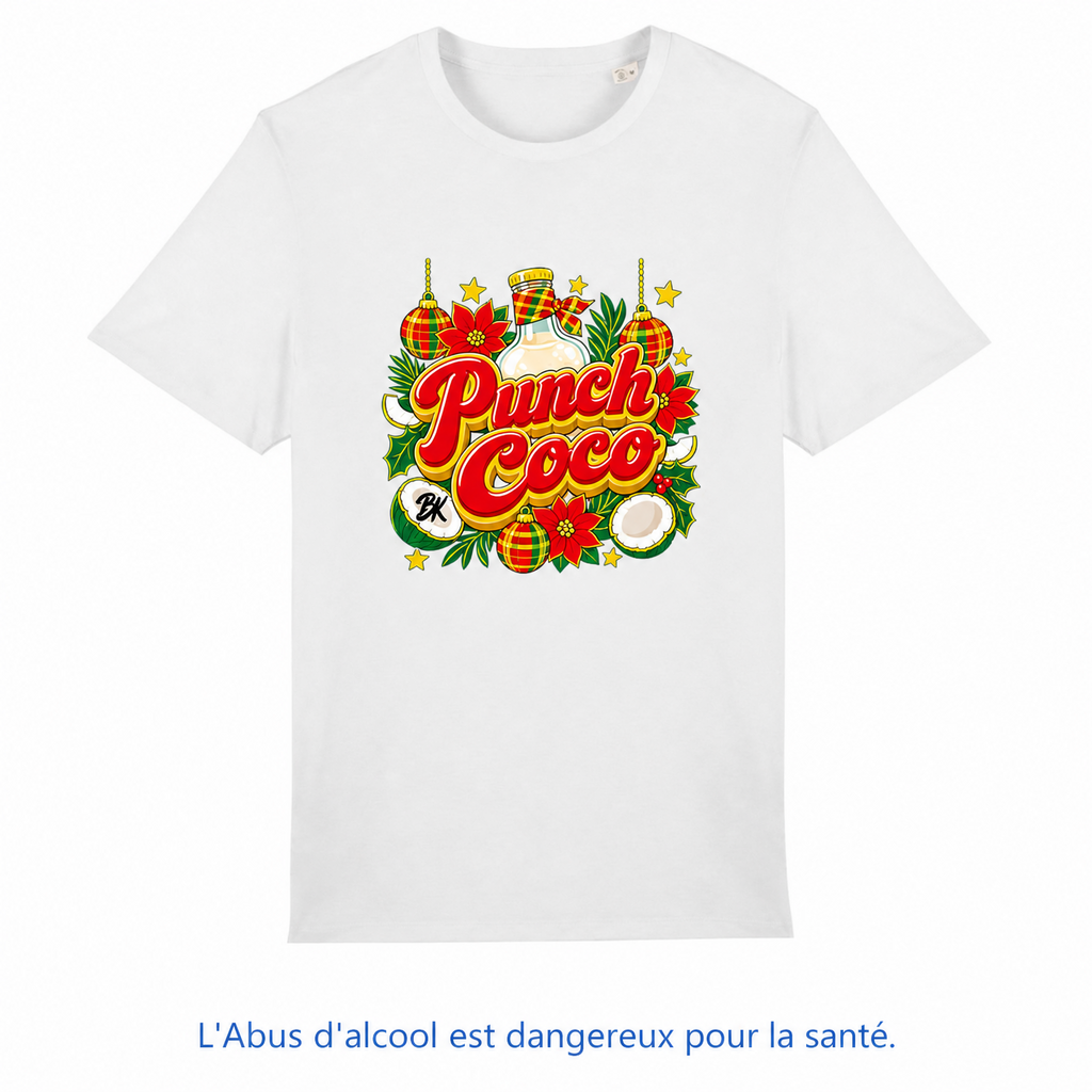 T-shirt créole Noël Punch Coco en coton bio – mise en scène 3 – créole - bekreyol