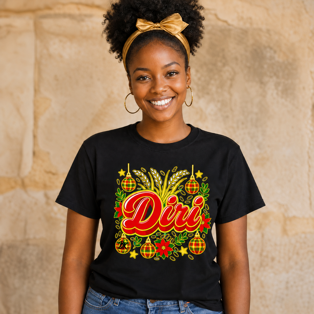 T-shirt  Nwèl créole Noël Diri en coton bio – mise en scène 1 – créole - bekreyol
