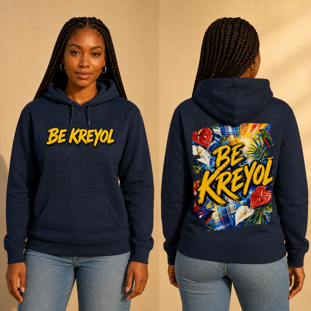 Sweat à Capuche BE KREYOL - Impackt' Noir