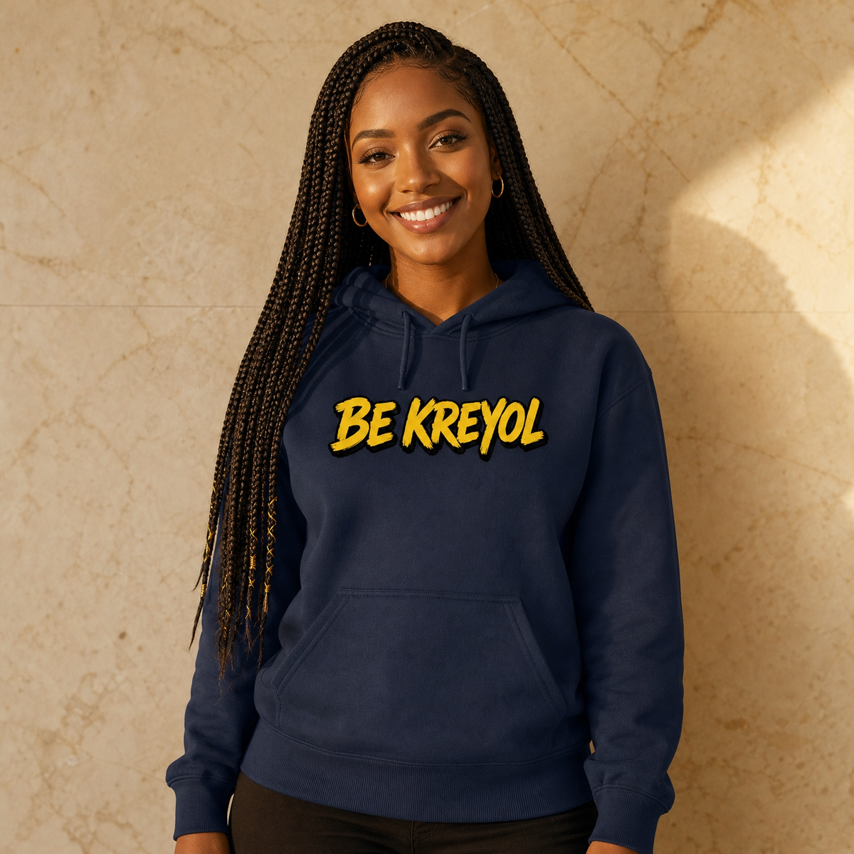 Sweat à Capuche BE KREYOL - Impackt' Noir