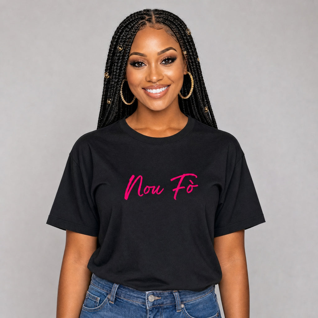 Tshirt NOU FÒ - Black & Pink