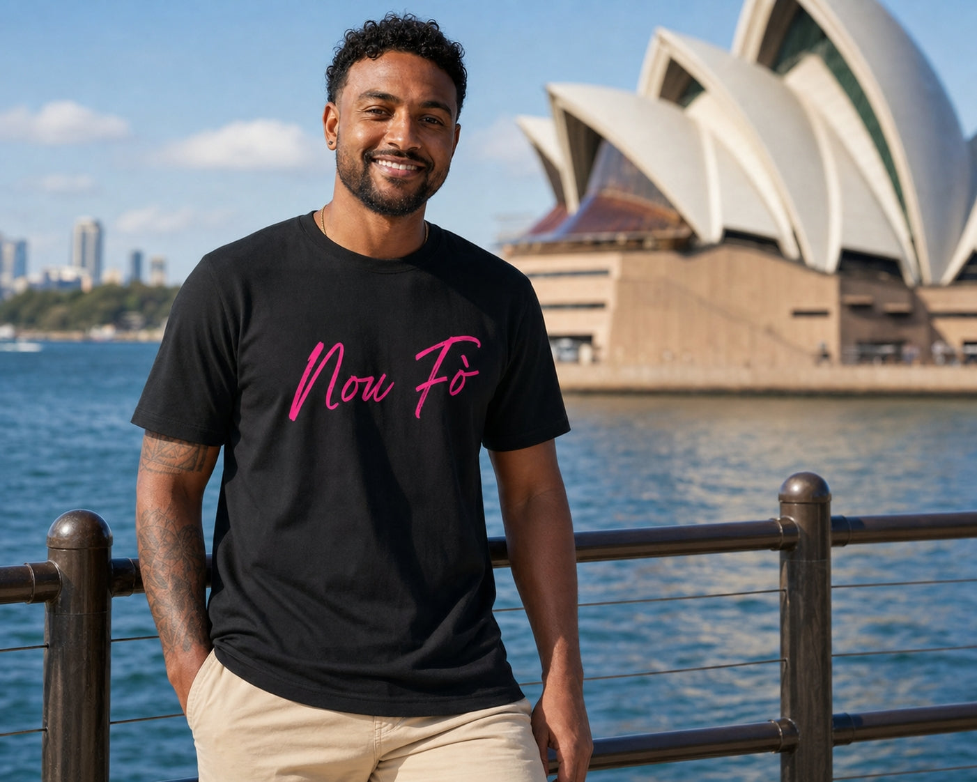 Tshirt NOU FÒ - Black & Pink