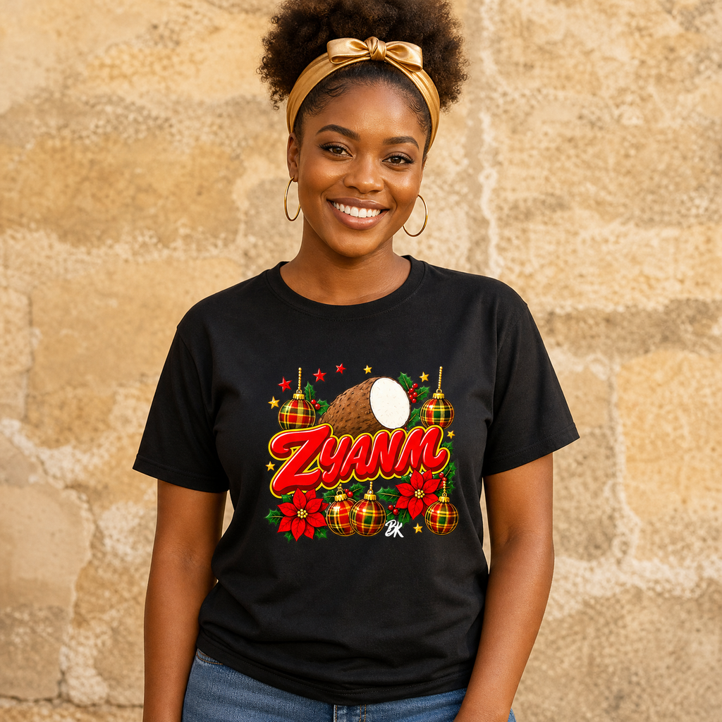 T-shirt Nwèl créole Noël Zyanm en coton bio – mise en scène 1 – créole - bekreyol