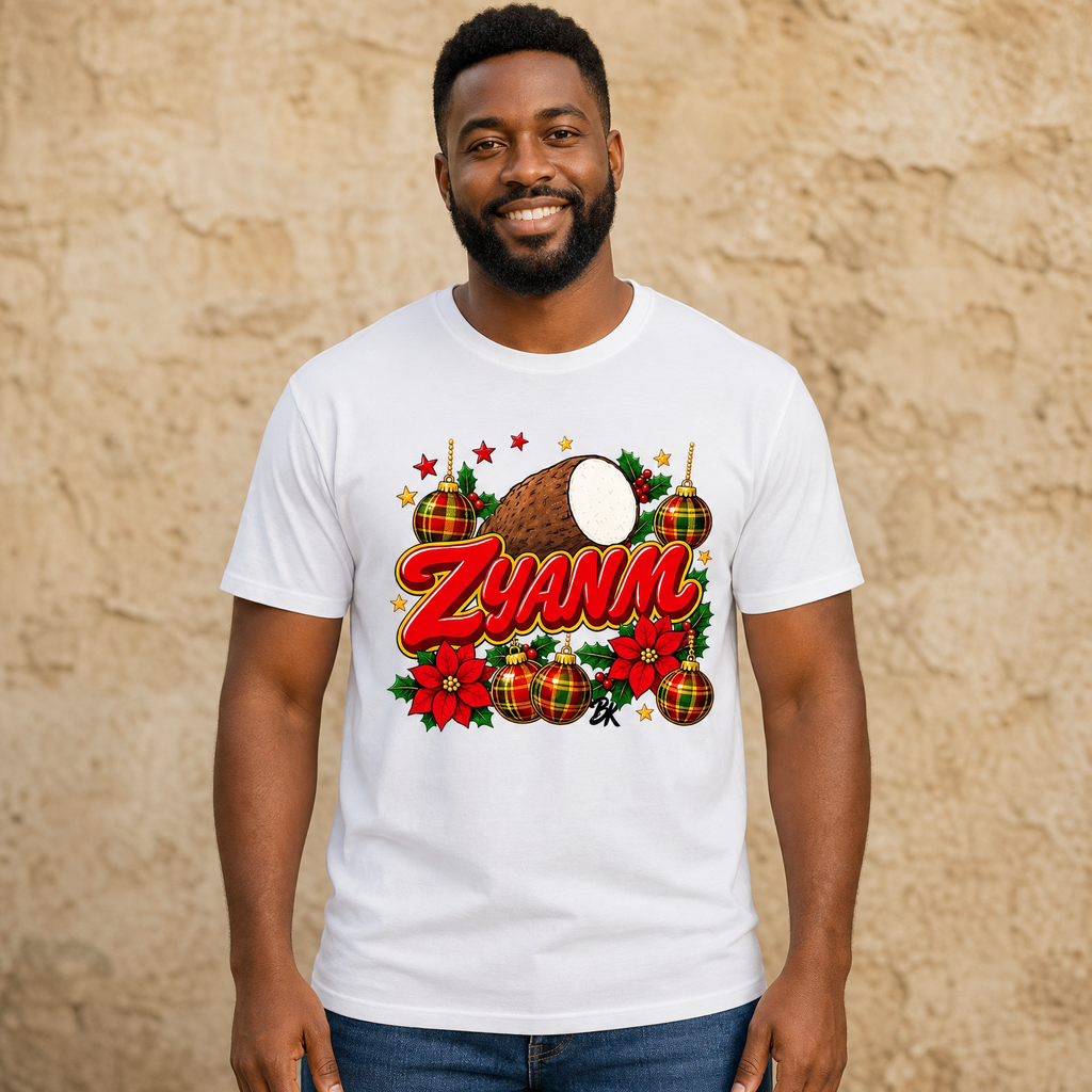 T-shirt Nwèl créole Noël Zyanm en coton bio – mise en scène 2 – créole - bekreyol