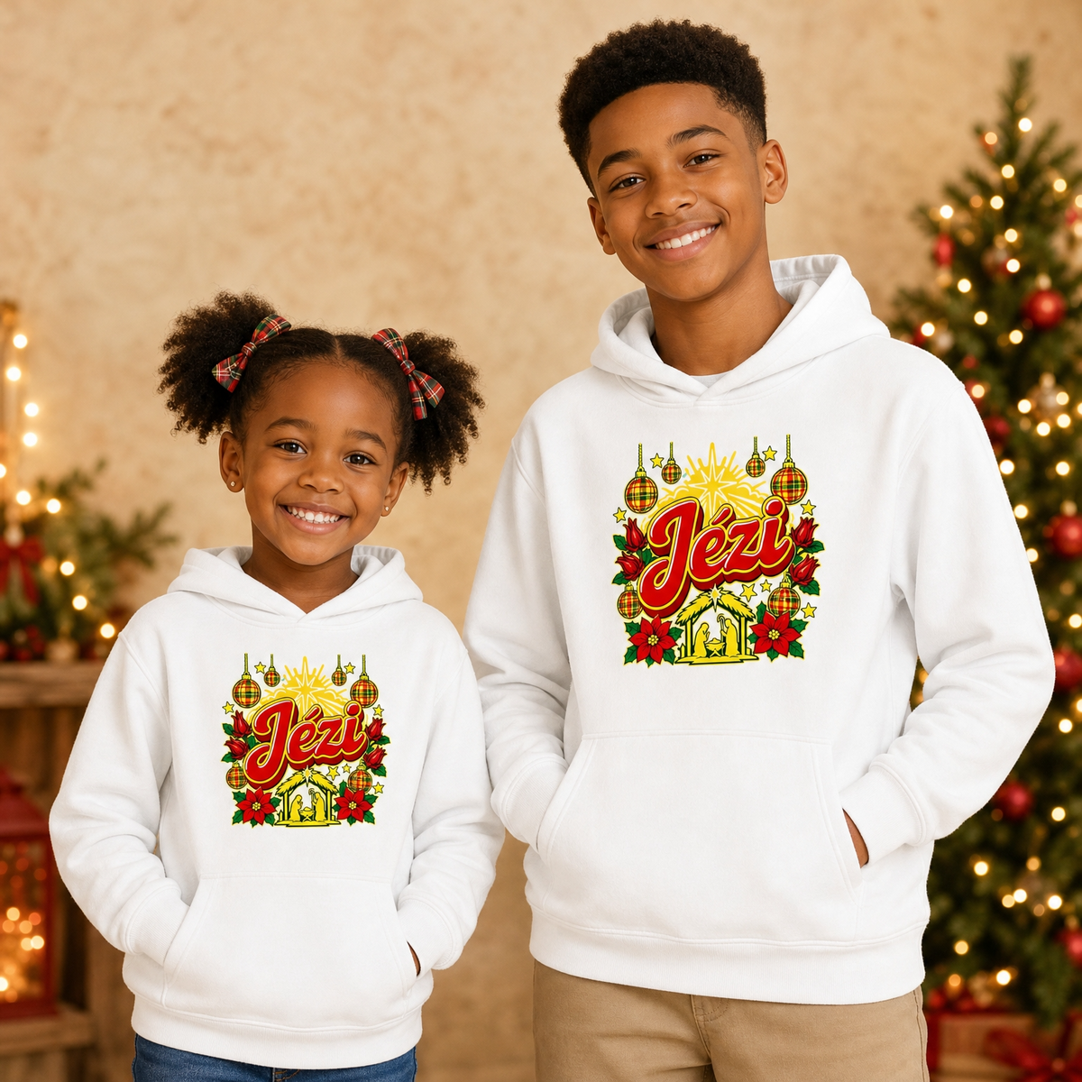 Sweat à capuche enfant créole Noël Jézi – vue produit – créole - bekreyol Nwèl 2