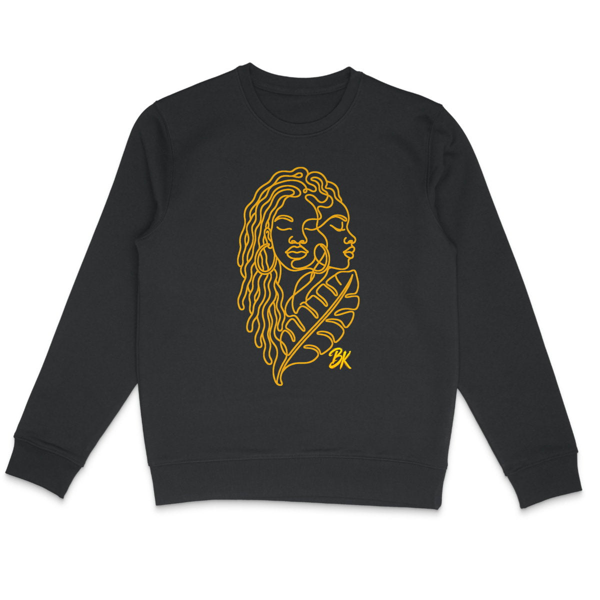 SWEAT SERENITE Jaune - face_0 Sweat créole femme Sérénité jaune en coton bio – mise en scène 1 – créole - bekreyol