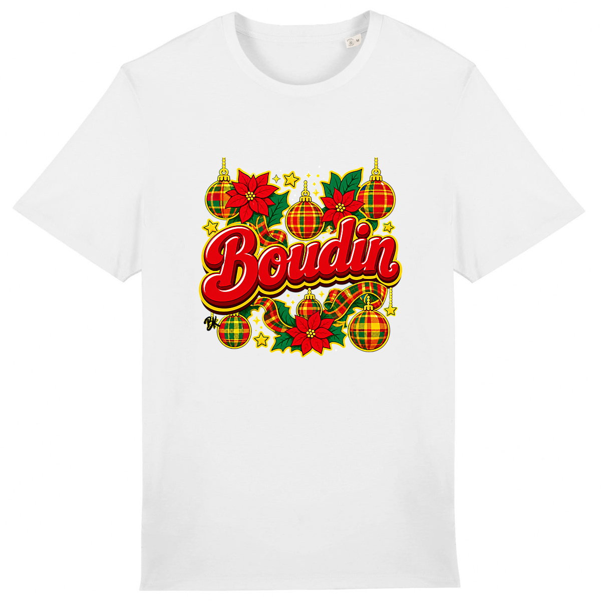 BOUDIN NWEL - face_0 T-shirt Nwèl créole Noël Boudin en coton bio – mise en scène 1 – créole - bekreyol