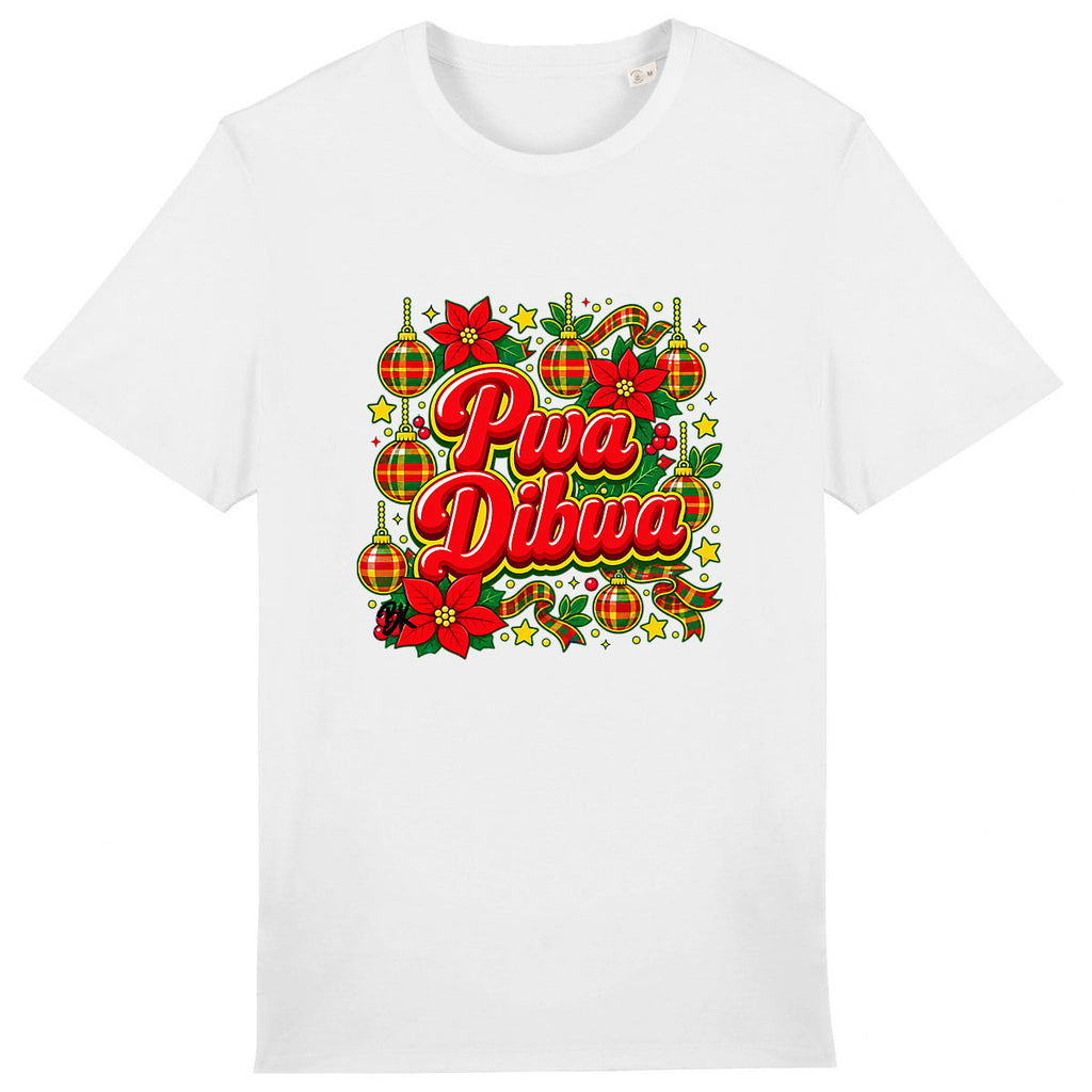 PWA DIBWA - face_0 T-shirt créole Noël Pwa Dibwa en coton bio – mise en scène 1 – créole - bekreyol