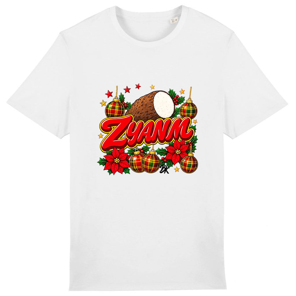 ZYANM - face_0 T-shirt Nwèl créole Noël Zyanm en coton bio – mise en scène 1 – créole - bekreyol
