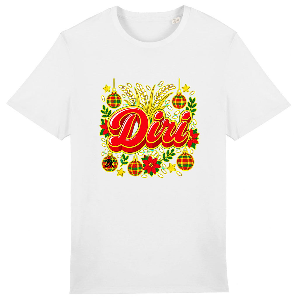 DIRI Tshirt - face_0 T-shirt créole Noël Diri en coton bio – mise en scène 1 – créole - bekreyol