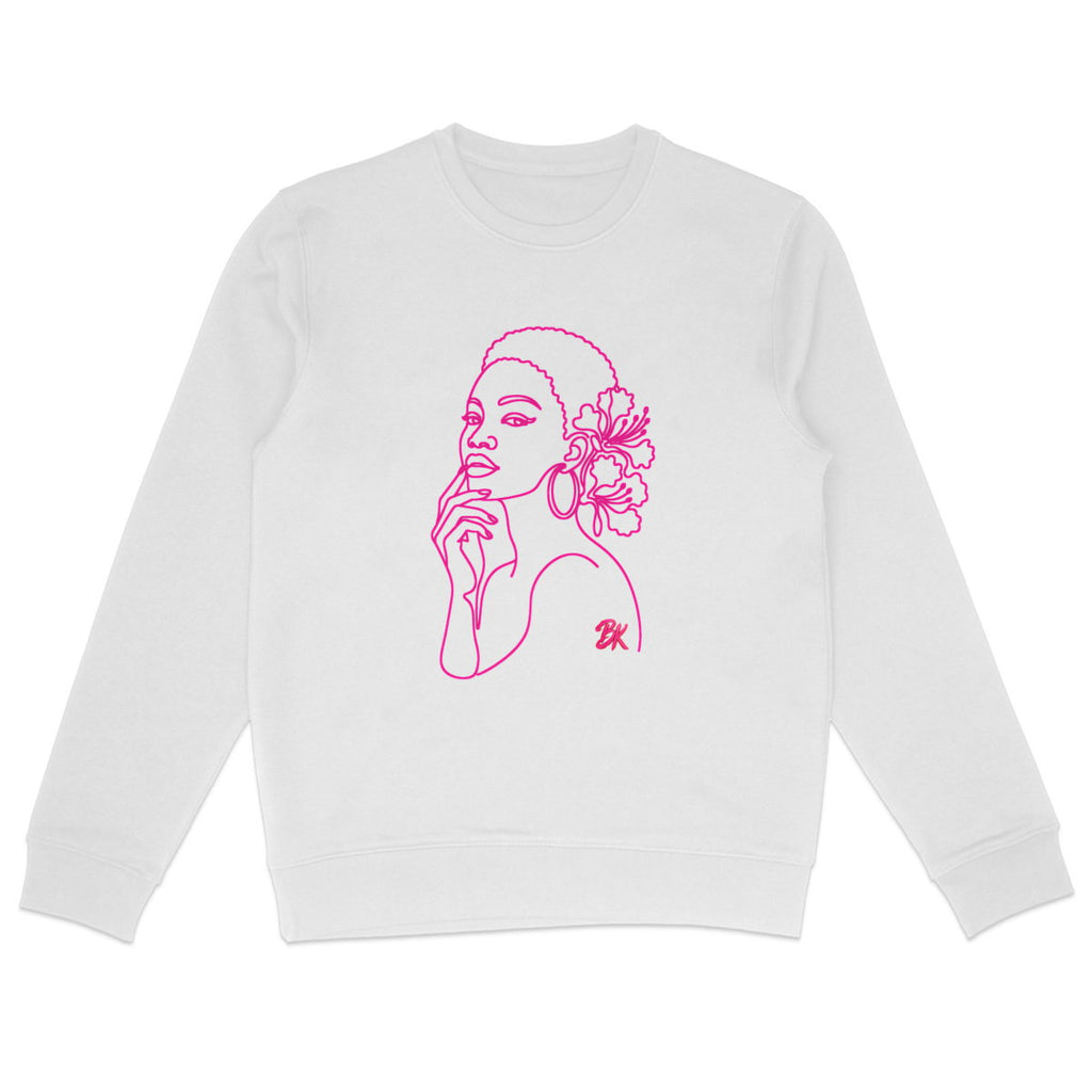 SWEAT BEL & NATIREL Fushia - face_0 Sweat créole femme Bel Natirel hibiscus fuchsia – mise en scène 1 – créole - bekreyol