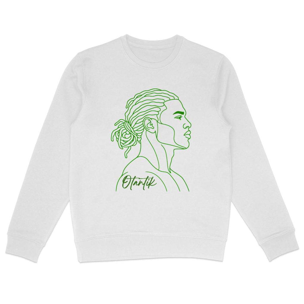 SWEAT NONM OTANTIK Vert - face_0 Sweat créole homme Nonm Otantik vert, coton bio – mise en scène 1 – créole - bekreyol