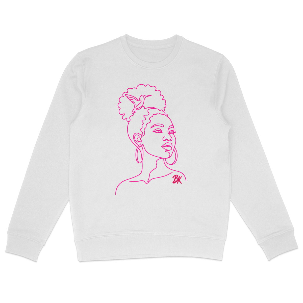 Sweat créole femme Bel Kréyol colibri fuchsia – mise en scène 2 – créole - bekreyol