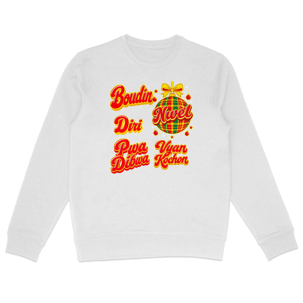 SWEAT Boudin Diri Pwa Dibwa - face_0 Sweat créole Nwèl Noël Boudin Diri Pwa Dibwa – mise en scène 2 – créole - bekreyol