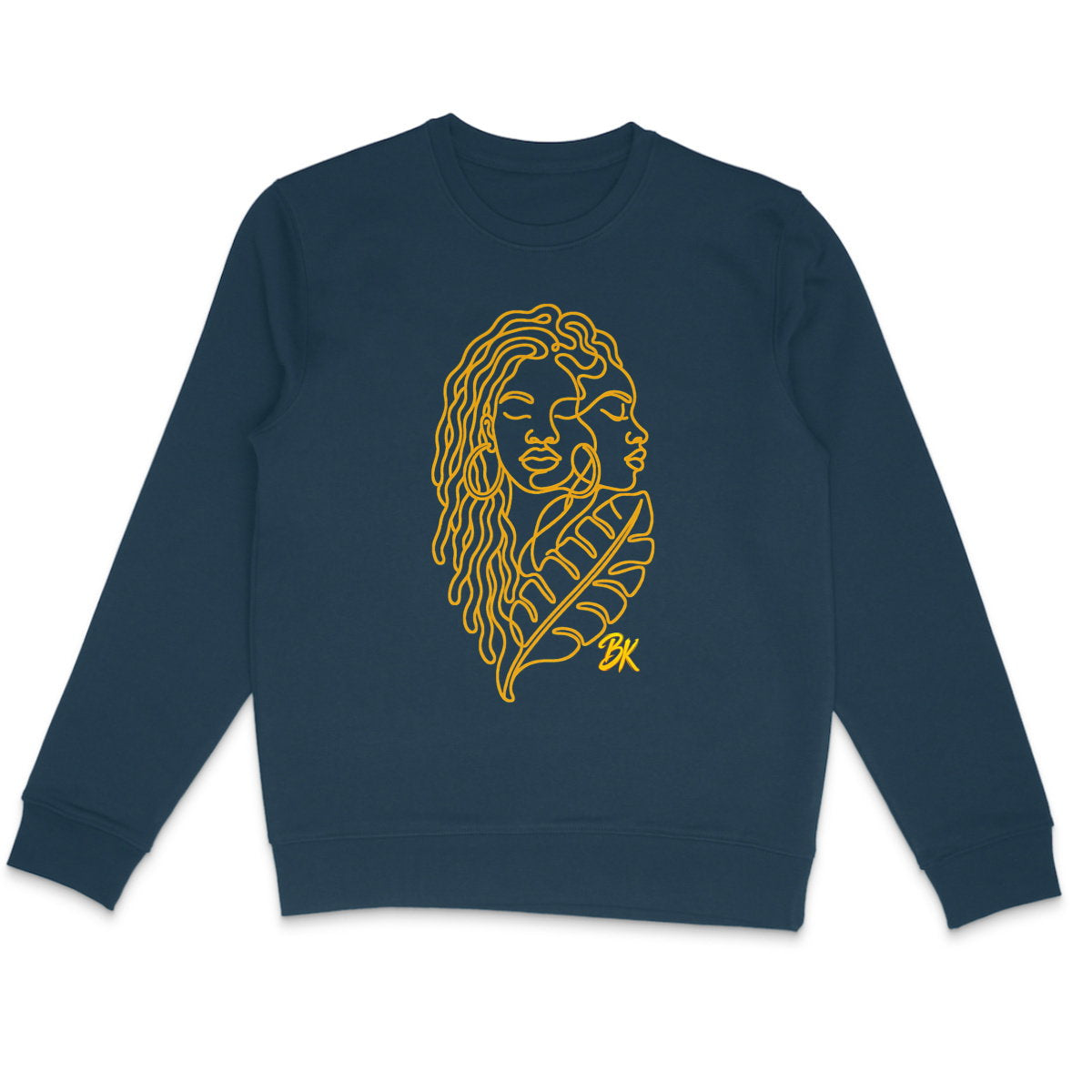SWEAT SERENITE Jaune - face_1 Sweat créole femme Sérénité jaune en coton bio – mise en scène 1 – créole - bekreyol