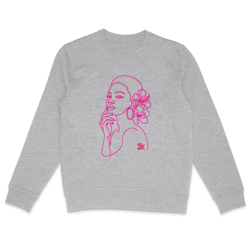 SWEAT BEL & NATIREL Fushia - face_1 Sweat créole femme Bel Natirel hibiscus fuchsia – mise en scène 1 – créole - bekreyol