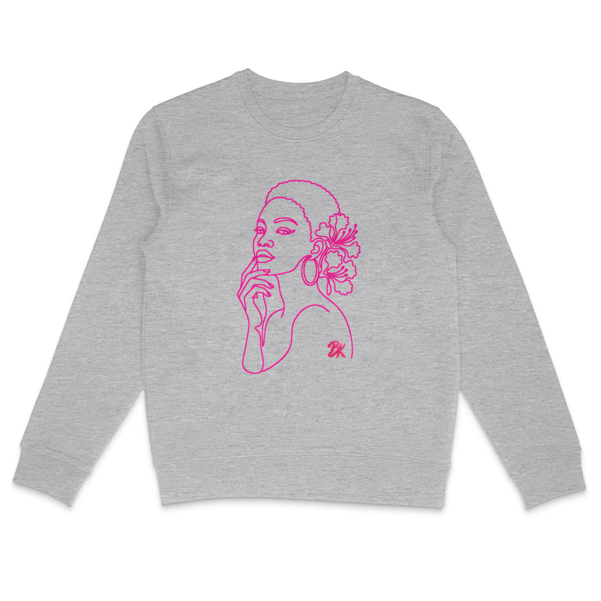 SWEAT BEL & NATIREL Fushia - face_1 Sweat créole femme Bel Natirel hibiscus fuchsia – mise en scène 1 – créole - bekreyol