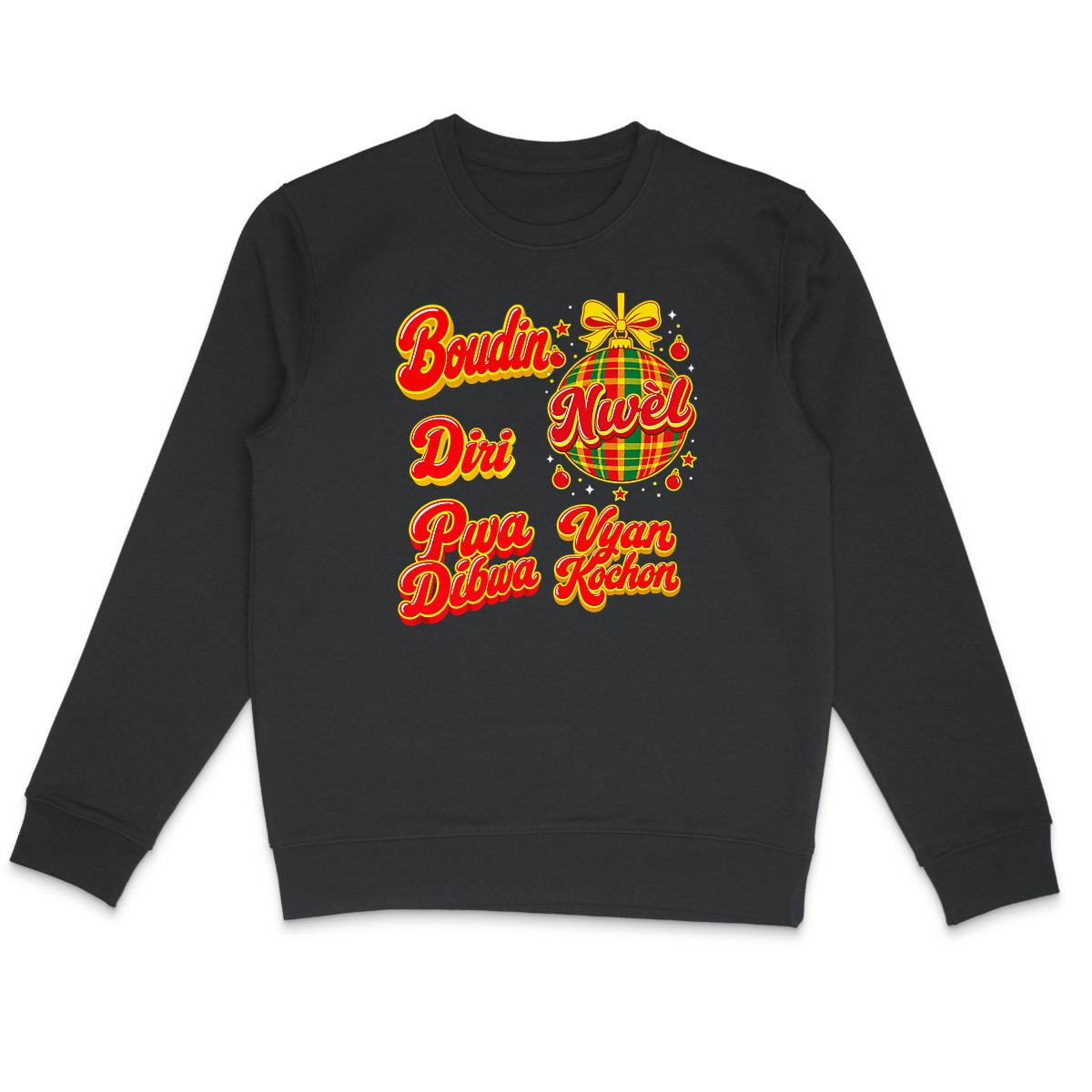SWEAT Boudin Diri Pwa Dibwa - face_1 Sweat créole Nwèl Noël Boudin Diri Pwa Dibwa – mise en scène 2 – créole - bekreyol