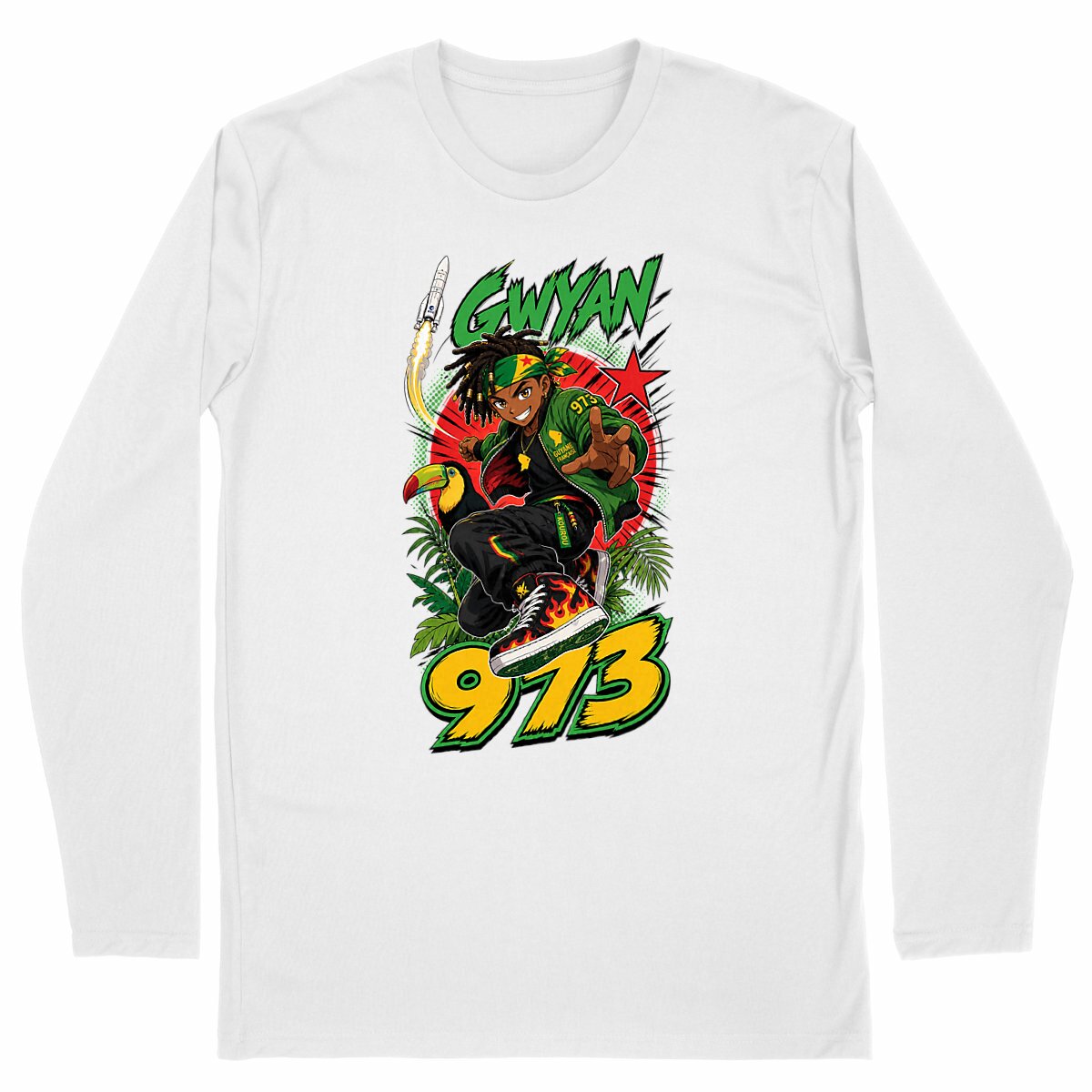 Tshirt Manches Longues 973 GWYAN - face_blanc