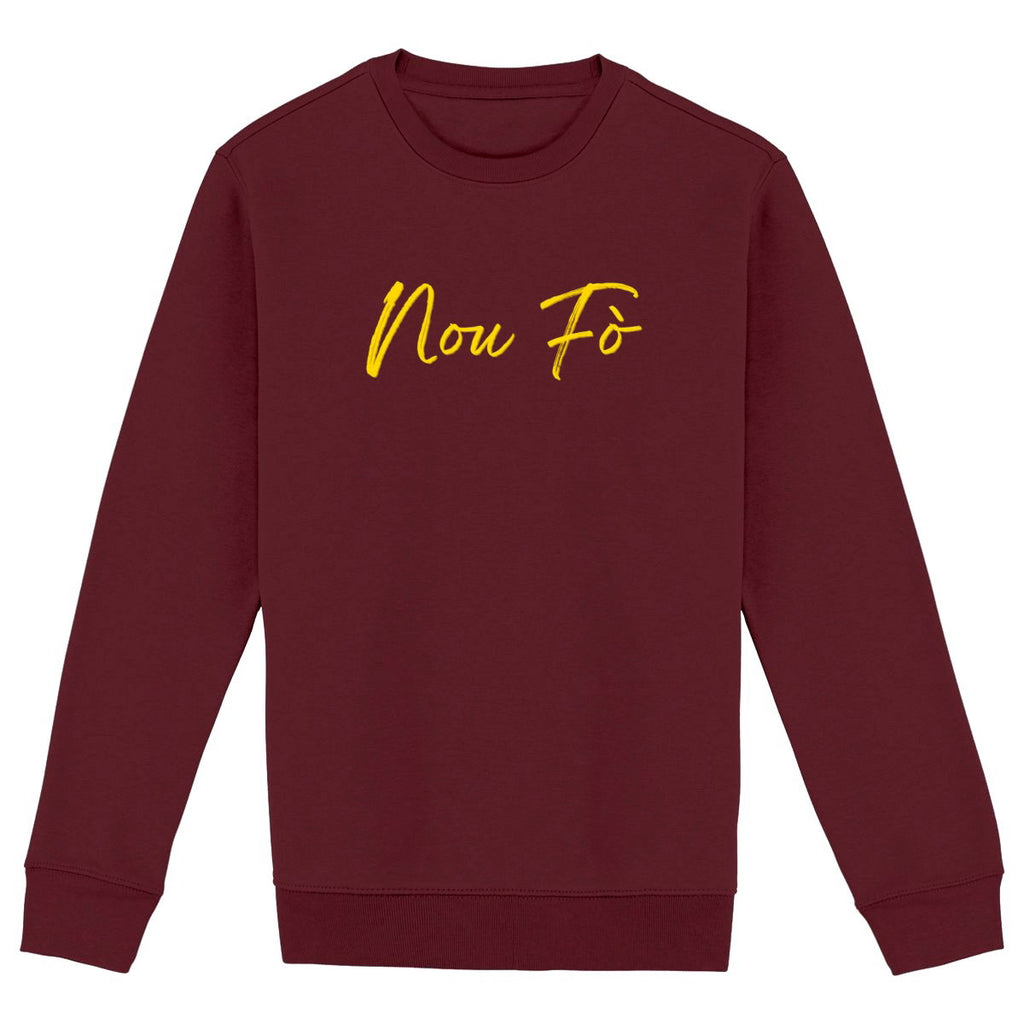 SWEAT NOU FO Coupe ajustée - 85% Coton biologique 350g - face_bordeaux