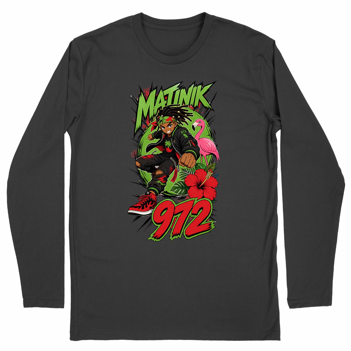 Tshirt Manches Longues 972 MATINIK - face_noir