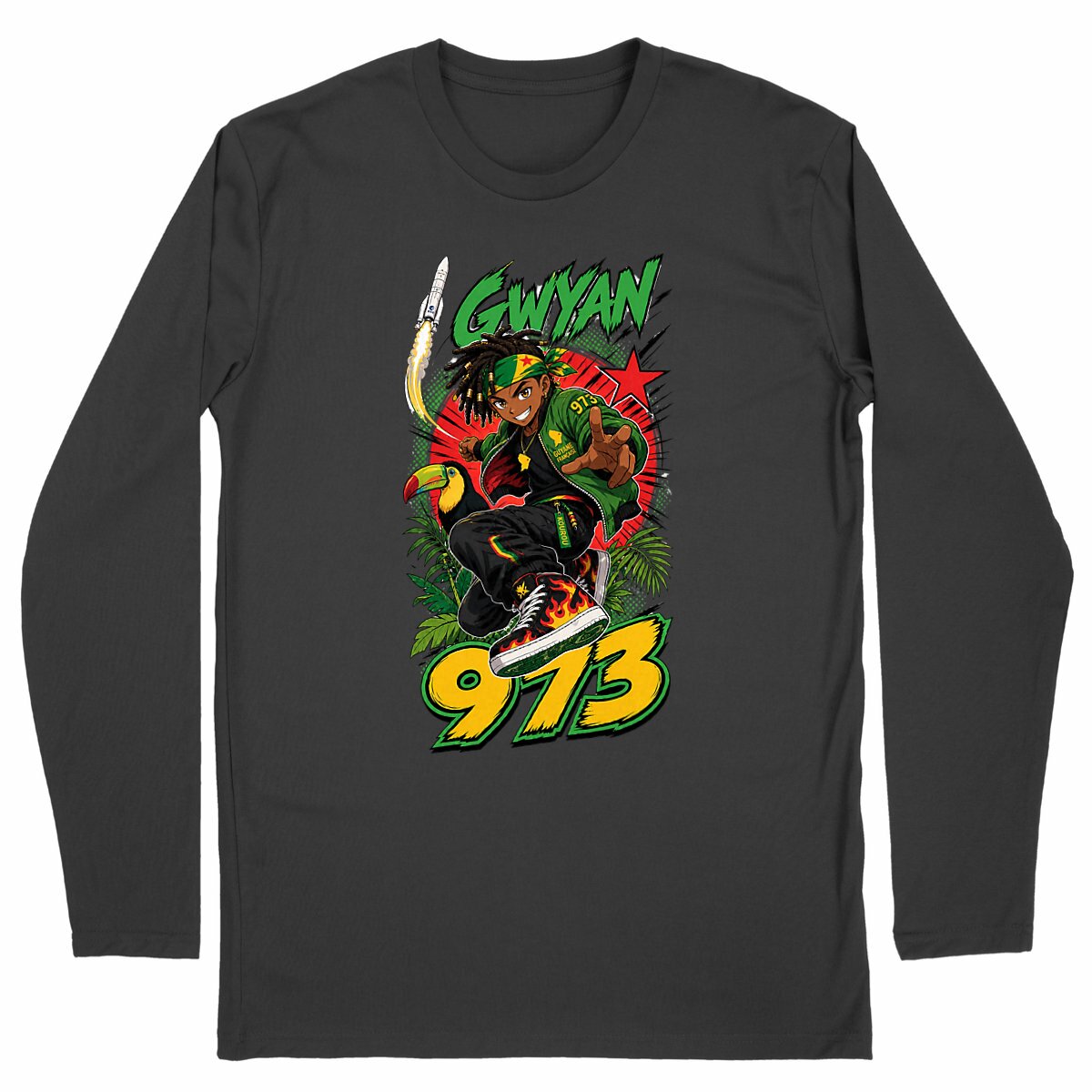 Tshirt Manches Longues 973 GWYAN - face_noir