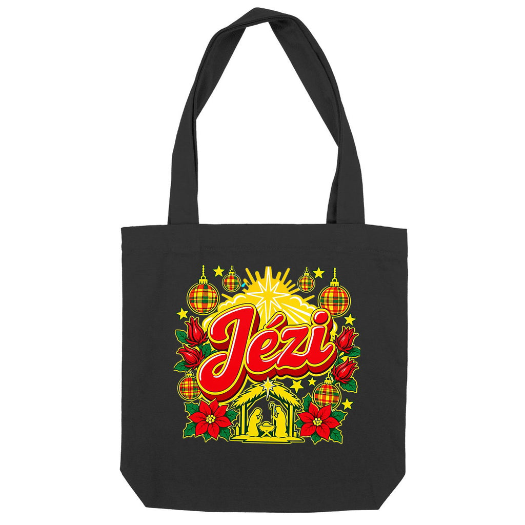 TOTEBAG JEZI - face_noir Tote bag créole Noël Nwèl Jézi – mise en scène – créole - bekreyol